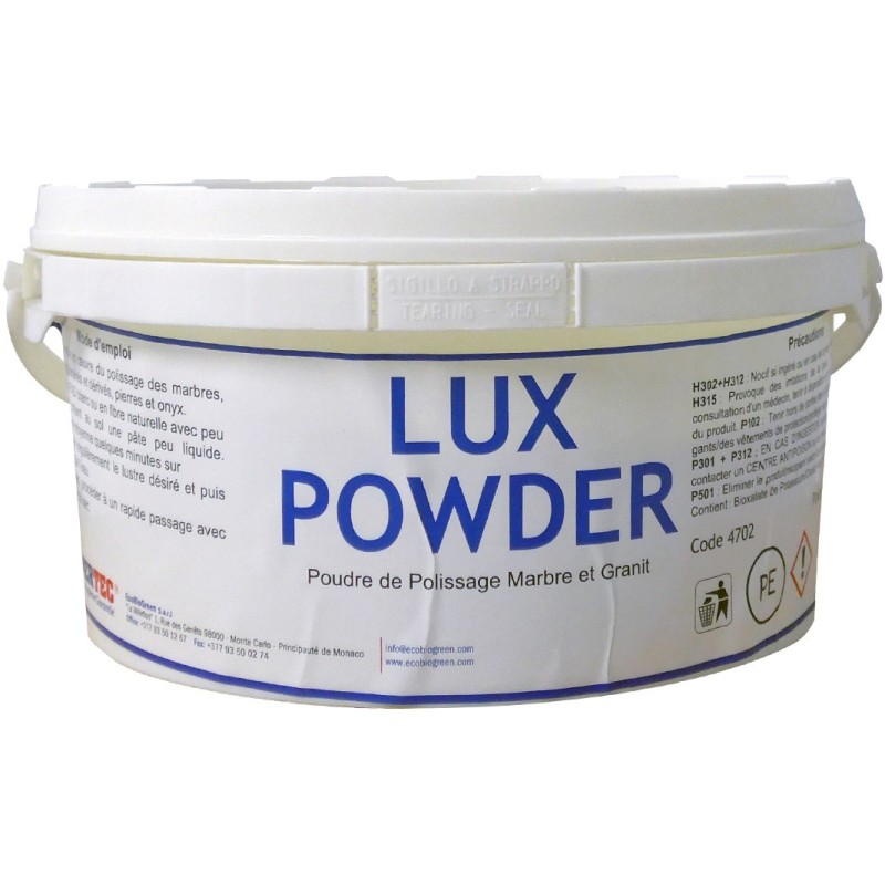 LUX POWDER 2 KG - Poudre de polissage marbre et granit.
