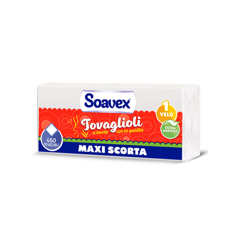 SERVIETTES BLANCHES - MAXI SCORTA - 450 SERVIETTES