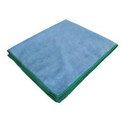 SERPILLERE MICROFIBRE PREMIUM - BLEU LISERE VERT - 60X70CM - LOT DE 5