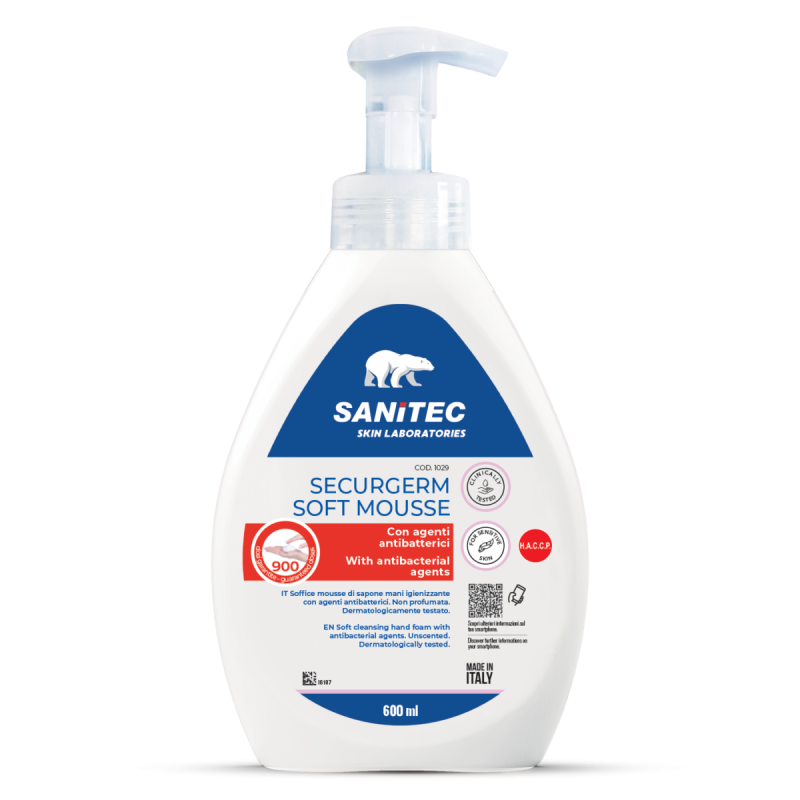 SECUREGERM - SAVON MOUSSE A POMPE - DOUX - ANTIBACTERIEN